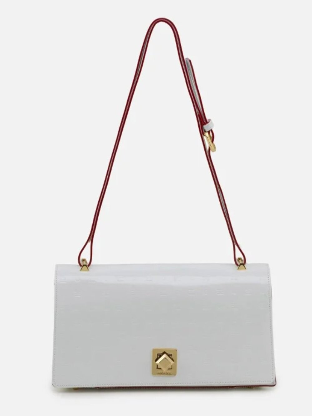 NWT ✅ ARCADIA White Patent Leather Crossbody Shoulder Bag #1569⭐ NWT